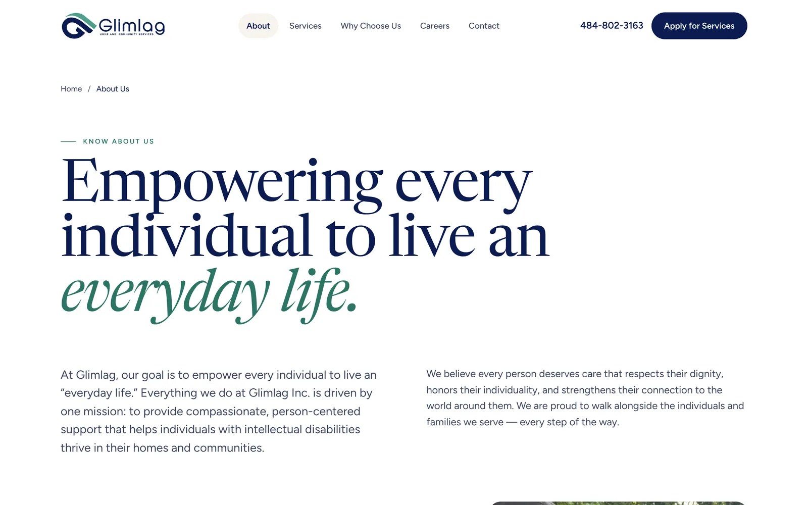 About page header