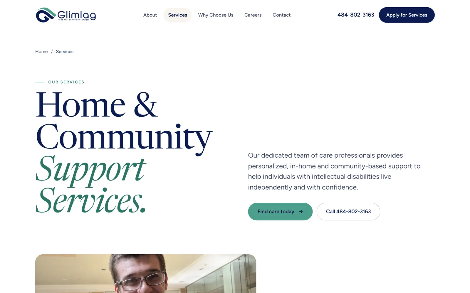 Services page header